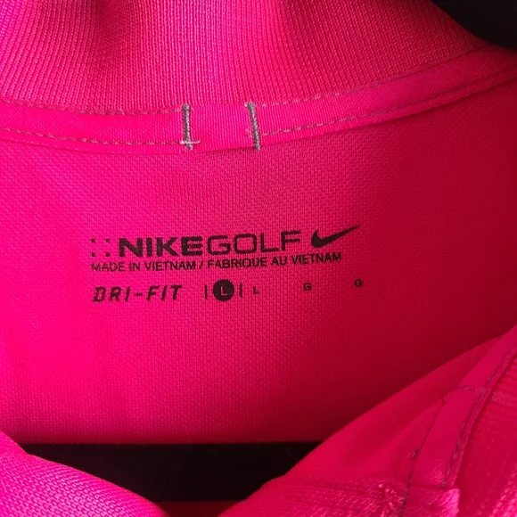 Nike Golf Dri-Fit Men's Size Large PINK Lightweight Polo Shirt. - Picture 5 of 6